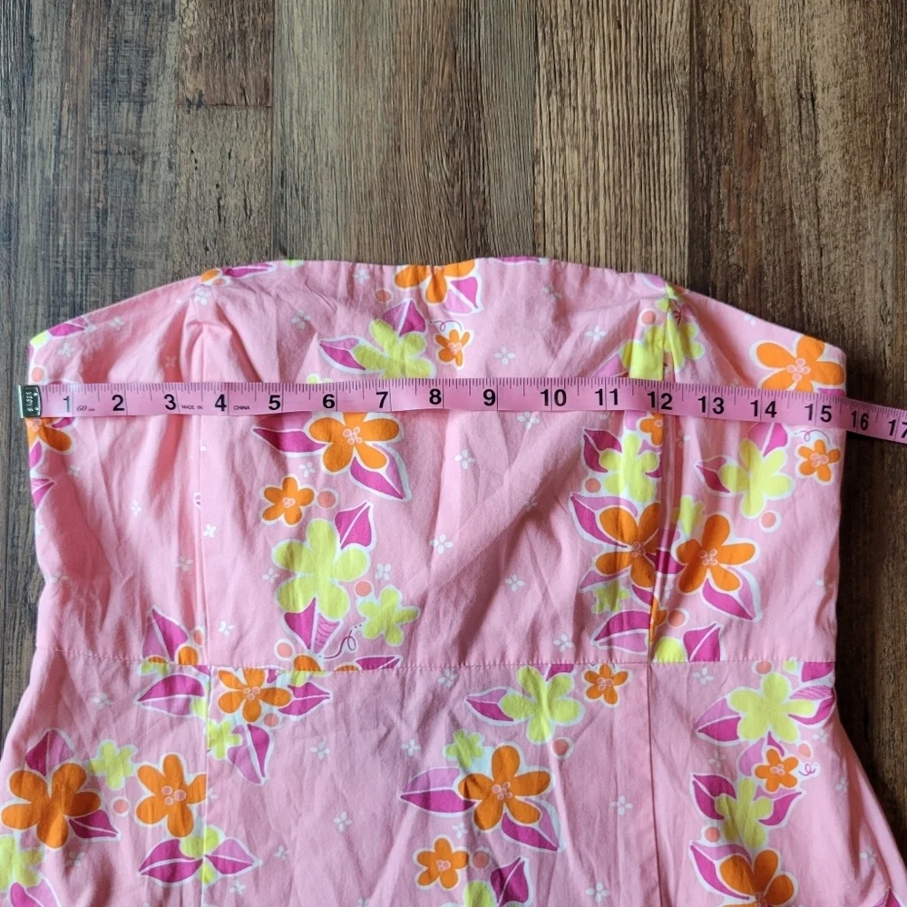 Vintage Lilly Pulitzer Sabrina Lei'd Back Floral Print Strapless Dress - Picture 8 of 11